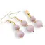 Set Cercei si Pandantiv Kunzit sfere cu bumbi aurii, 8-10mm