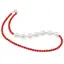 Colier Coral rosu sfere 5mm, Perle de cultura 12mm si Tanzanit discuri 3mm