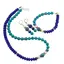 Set colier, cercei si bratara Turcoaz sfere si Agat albastru discuri, Perle de cultura si Azurit, 8-10mm
