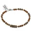 Bratara Jasp Tiger skin, Riolit sfere 4mmm si Cuart fumuriu discuri 5-6mm cu bumbi aurii