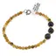 Bratara Ochi de tigru galben si Goldstone albastru sfere 4-8mm cu Hematit auriu 2mm