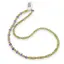 Colier Peridot discuri fatetate 4-5mm si Ametist discuri fatetate 6mm cu bumbi aurii