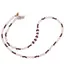 Colier Cuart roz sfere fatetate 4mm si Granat sfere cu discuri 3-5mm