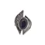 Inel din argint 925 reglabil, model texturat asimetric cu cristal natural - Lapis lazuli