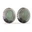 Cercei cu clipsuri Aventurin in montura argintie - model oval, 27mm