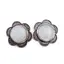 Cercei cu clipsuri Opalit in montura argintie - model floare, 28mm