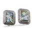 Cercei cu clipsuri Scoica abalone in montura argintie - model dreptunghiular, 28mm