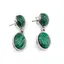 Cercei cu surub Malachit - model oval, 32mm
