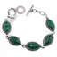 Bratara Malachit cu montura din metal, model oval ascutit