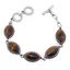 Bratara Ochi de tigru cu montura din metal, model oval ascutit