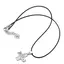 Colier cu pandantiv cruce argintie cu simbolul Alpha si Omega, 32mm