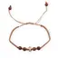 Bratara cu nod culisant crem, lemn natural si cruce minimalista aurie