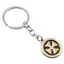 Breloc cu element rotund si cruce, auriu - 8,5cm
