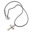 Colier cu pandantiv cruce pe trei straturi, 38mm