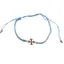 Bratara reglabila pe nod culisant cu cruce aurie si zirconii, snur bleu