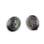 Cercei cu clipsuri Scoica Abalone in montura argintie - model oval, 27mm