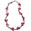 Colier confectionat manual pe snur Agat roz sfere, 8mm