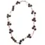 Colier confectionat manual pe snur cu Obsidian fulg de nea maroniu sfere, 8mm
