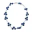 Colier confectionat manual pe snur cu Roca vulcanica indigo sfere, 8mm