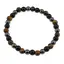Bratara pentru protectie Ochi de tigru, Hematit si Obsidian negru sfere pe elastic, 6mm