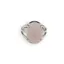 Inel reglabil argintiu cu Cuart roz, 18mm