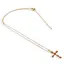 Colier din inox auriu si pandantiv Cruce rosie, 21mm