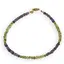 Bratara Peridot si Iolith discuri fatetate 3mm cu bumbi aurii