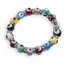 Bratara Feng Shui pe elastic cu ochi protectori multicolori si elemente argintii