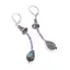 Cercei cu agatatoare Ametist sfere fatetate 2mm si Labradorit picatura 13-14mm cu Argint 925