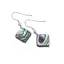 Cercei cu agatatoare Scoica Abalone romb 15mm cu Argint 925