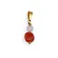 Pandantiv Carneol neregulat 9-10mm si Cristal de stanca sfere 4mm cu inox auriu