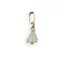 Pandantiv Fluorit triunghi 7-8mm si Cristal de stanca discuri fatetate 3mm cu inox auriu