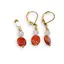 Set Cercei si Pandantiv Carneol neregulat 9-10mm si Cristal de stanca sfere 4mm cu inox auriu 	