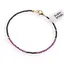 Bratara Spinel negru si Rubin sfere microfatetate 2mm cu bumbi aurii