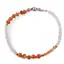 Bratara Cristal de stanca 3mm si Carneol discuri fatetate 3-5mm cu bumbi aurii