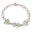 Bratara Cuart roz oval neregulat 6-9mm si Prehnit triunghi 10-13mm cu bumbi aurii