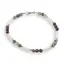 Bratara Obsidian fulg de nea maroniu, Sidef si Agat de copac sfere 3-4mm
