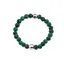 Inel pe elastic cu Malachit si argint 925, sfere fatetate 2-3mm