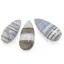 Briolete fatetate Opal albastru cu benzi - Long Teardrop, 3 buc