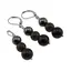 Set cercei cu agatatoare si pandantiv Turmalina neagra, Cuart fumuriu si Hematit sfere, 8-10mm