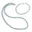Set colier si bratara Apatit sfere, 4mm