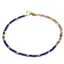Bratara Lapis lazuli si Turmalina multicolora discuri fatetate si bumbi aurii, 3mm