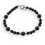 Bratara Turmalina neagra sfere 4-6mm si bumbi argintii