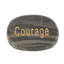 Cristal slefuit Jasp zebra verde cu afirmatie gravata -  Courage