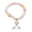 Bratara pe elastic cu Mix cuarturi sfere 8mm si charm Maneki Neko