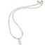 Colier Cuart roz discuri fatetate 5mm si pandantiv cub fatetat 7-8mm