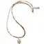 Colier Mix Piatra Lunii discuri fatetate 4mm si pandantiv cub fatetat 9-10mm