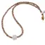 Colier Piatra Lunii maro discuri fatetate 4mm si Piatra lunii alba cub fatetat 9-10mm