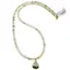 Colier Prehnit discuri fatetate 4mm si pandantiv cub fatetat 7-8mm