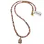 Colier Rodocrozit discuri fatetate 4mm si pandantiv cub fatetat 7-9mm